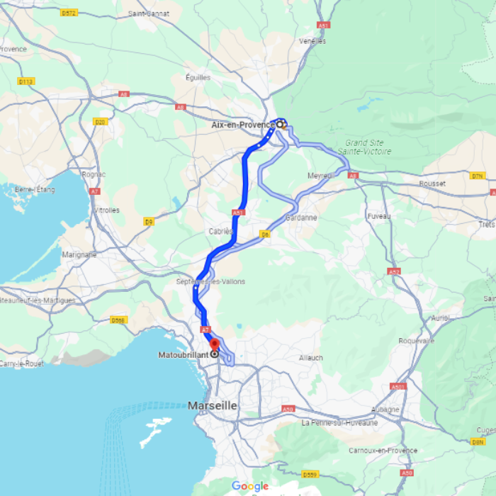 Plan d'accès Aix-en-Provence Matroubrillant